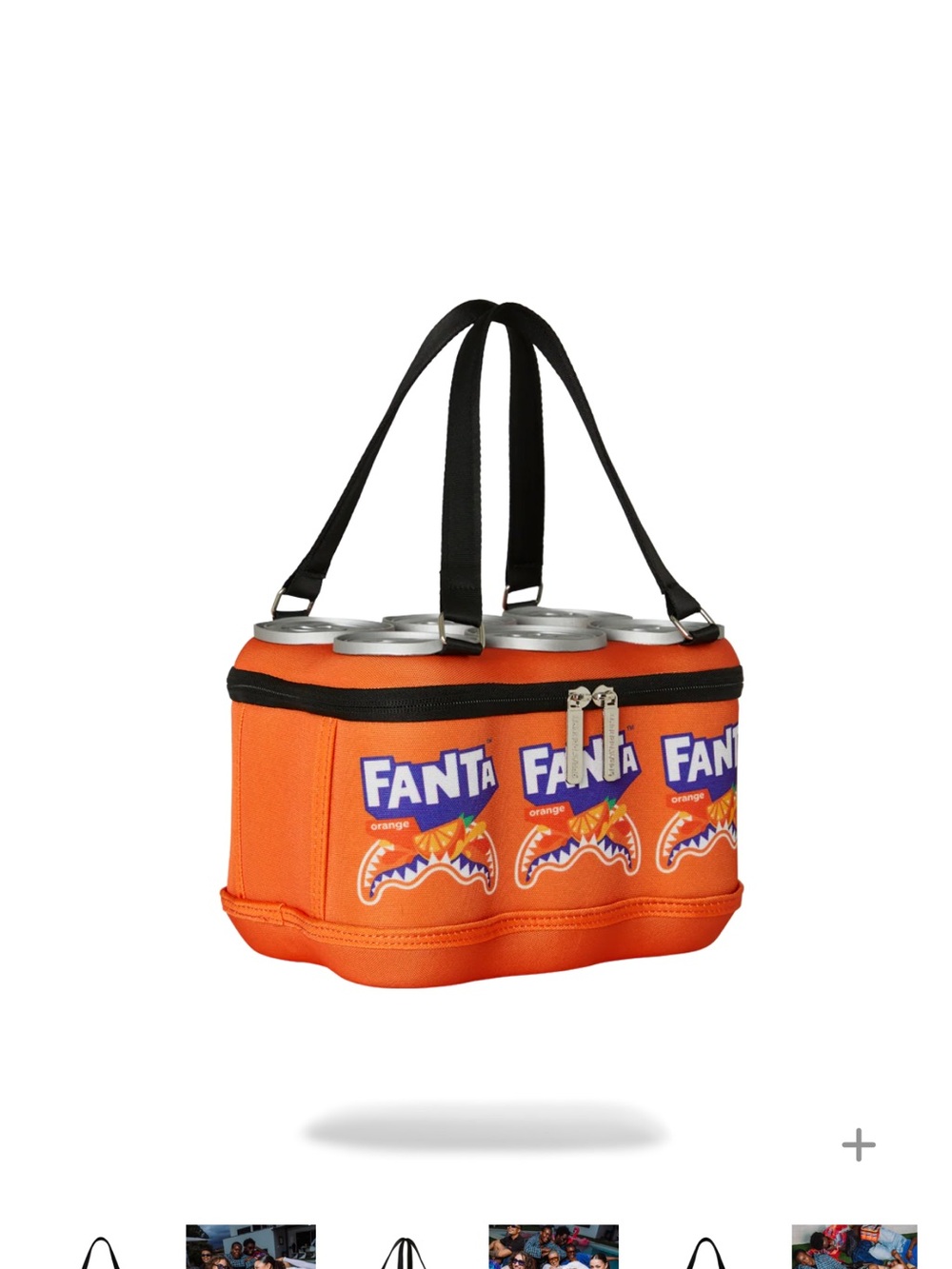 Sprayground Orange Shark Print Crossbody Bag with Red Tag